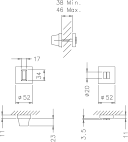 Фиксатор поворотный на квадратном основании Tupai 801 Q схема